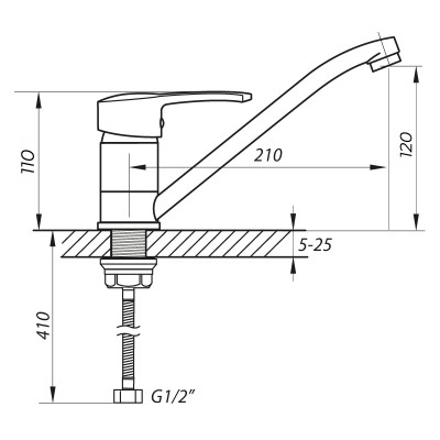 Смеситель для кухни ZERIX PED-A 127 (ZX2940)