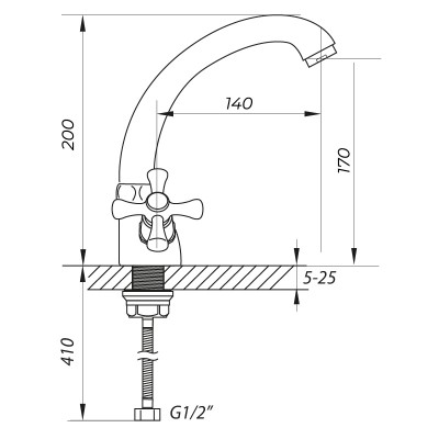 Смеситель для умывальника ZERIX TLC 722 (ZX0163)