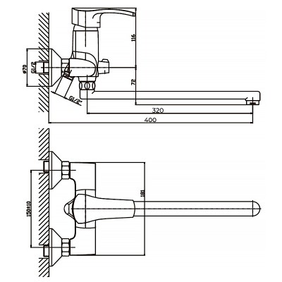 Смеситель для ванны Haiba FOCUS 006 (HB0120) Смеситель для ванны Haiba FOCUS 006 (HB0120)