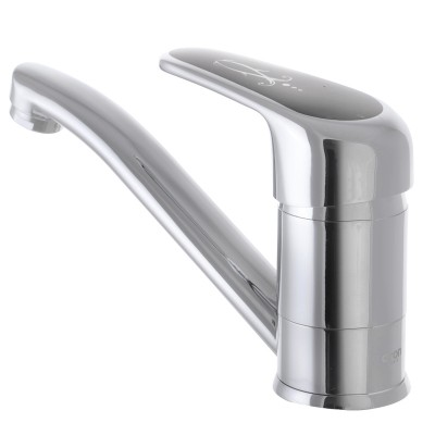 Смеситель для умывальника CRON MAGIC 004 (излив 15 см) (черная ручка) (CR0107)