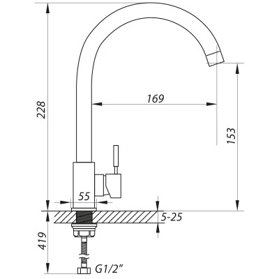 Смеситель для умывальника ZERIX SUS-B (LL1559)
