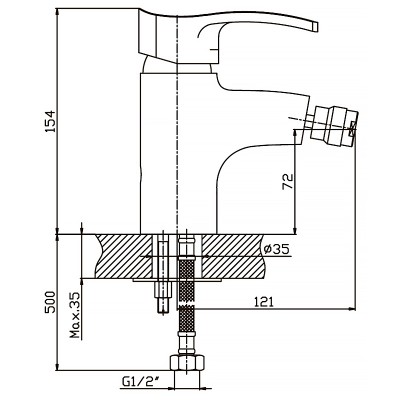 Смеситель для биде Haiba FOCUS 002 (HB0112) Смеситель для биде Haiba FOCUS 002 (HB0112)