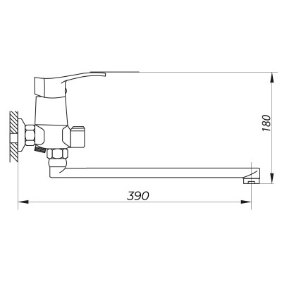 Смеситель для ванны ZERIX LUN7 048 (ZX0431)