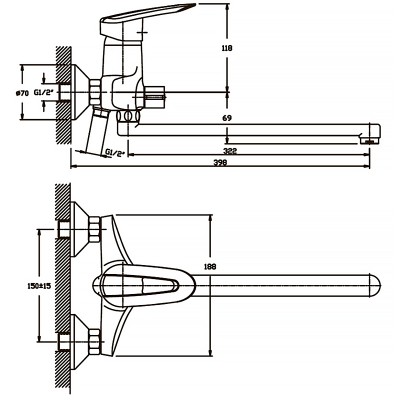 Смеситель для ванны Haiba DISK 006 (HB0054) Смеситель для ванны Haiba DISK 006 (HB0054)