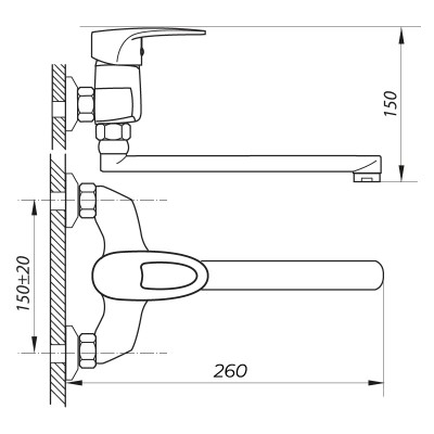 Смеситель для кухни ZERIX NST 181 (ZX2773)