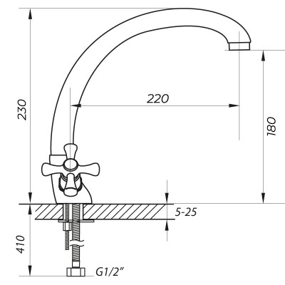 Смеситель для кухни ZERIX TMB 722 (ZX3061)