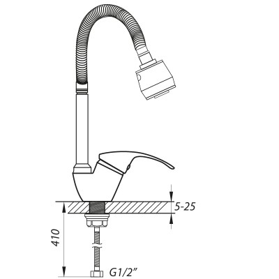 Смеситель для кухни ZERIX YUB 181 с рефлективным изливом (ZX2949)