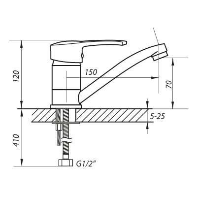 Смеситель для умывальника ZERIX PAN-B 135 (ZX0184)