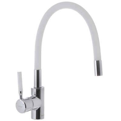 Смеситель для кухни с силиконовым изливом MIXXUS PREMIUM RIO 011 Белый (MI5814)