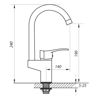 Смеситель для кухни ZERIX VOX 135