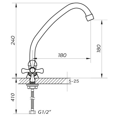 Смеситель для кухни ZERIX TMH 722 (ZX2804)