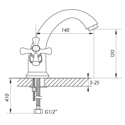 Смеситель для умывальника ZERIX JAP 827 (ZX0154)