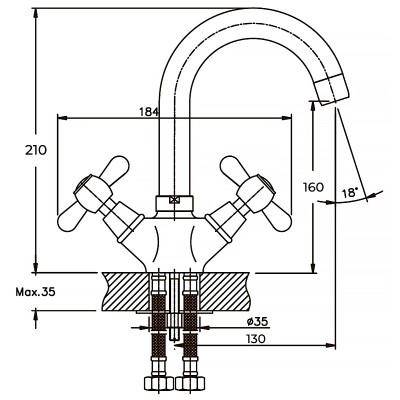 Смеситель для умывальника Haiba DOMINOX 274 (HB0088) Смеситель для умывальника Haiba DOMINOX 274 (HB0088)
