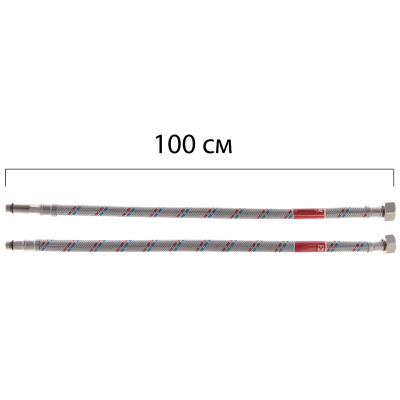 Гибкая подводка M10-100 см KOER (шланги в нержавеющей оплетке) (KR0277) Гибкая подводка M10-100 см KOER (шланги в нержавеющей оплетке) (KR0277)