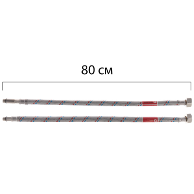 Гибкая подводка M10-080 см KOER (шланги в нержавеющей оплетке) (KR0276) Гибкая подводка M10-080 см KOER (шланги в нержавеющей оплетке) (KR0276)