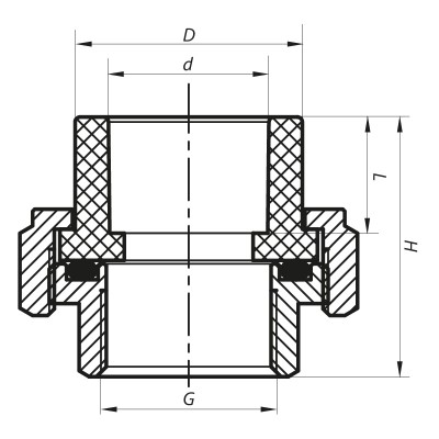 Сгон-американка ВР 50x1.1/2F PPR KOER K0133.PRO (KP0168)