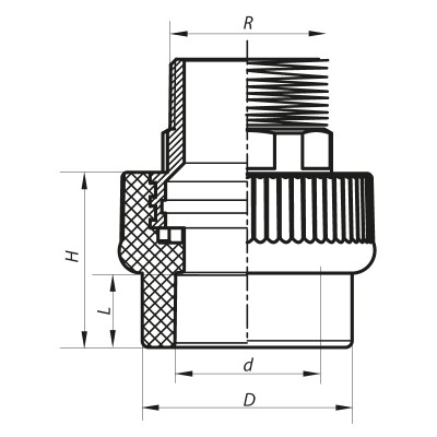 Муфта НР 40x1.1/4M PPR KOER K0100.PRO (KP0119) Муфта НР 40x1.1/4M PPR KOER K0100.PRO (KP0119)
