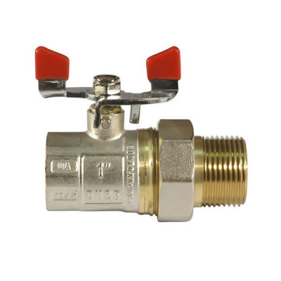 Кран с американкой 1" красный СК (ART 400) (SK0021) Кран с американкой 1" красный СК (ART 400) (SK0021)