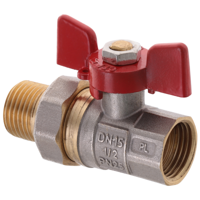 Кран с американкой 1/2" FERRO PL art. 400 (латунный шар) (FE0554) Кран с американкой 1/2" FERRO PL art. 400 (латунный шар) (FE0554)