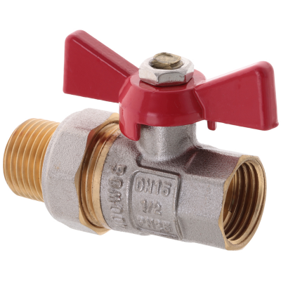 Кран с американкой 1/2" прямой WATERPRO красный (WP0151) Кран с американкой 1/2" прямой WATERPRO красный (WP0151)