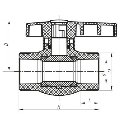 Кран шаровый PPR КШ для хол. воды 25 (KOER K0083.PRO) (KP0100)