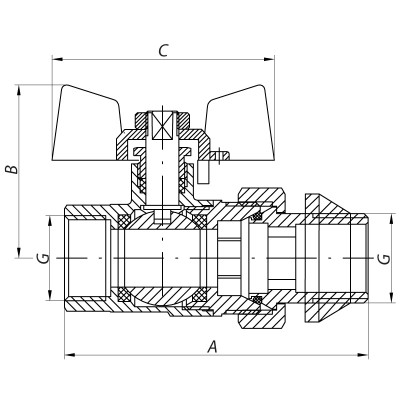 Кран с американкой 1/2" "антипротечка" (KOER KR.227.W-Gi) белый (KR0190) Кран с американкой 1/2" "антипротечка" (KOER KR.227.W-Gi) белый (KR0190)