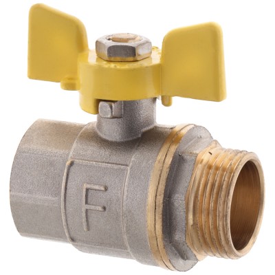 Кран шаровый FERRO PL 3/4" ГШБ ГАЗ art. 607 (латунный шар) (FE0561)