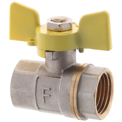 Кран шаровый FERRO PL 1/2" ГГБ ГАЗ art. 602 (латунный шар) (FE0559)