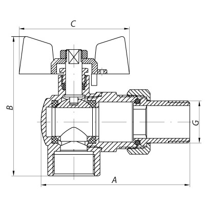 Кран с американкой 1/2" (KOER KR.228.W) угловой белый (KR0099) Кран с американкой 1/2" (KOER KR.228.W) угловой белый (KR0099)