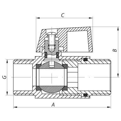 Кран "МИНИ" 1/2" ШШБ KOER KR.402 (KR0157)