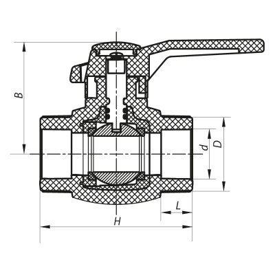 Кран шаровый PPR КШ (ручка) для горячей воды 32 (KOER K0177.PRO) (KP0229) Кран шаровый PPR КШ (ручка) для горячей воды 32 (KOER K0177.PRO) (KP0229)