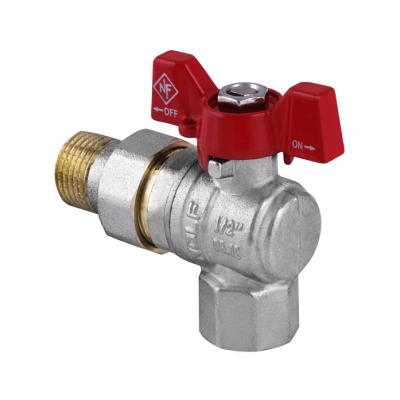 Кран шаровый с американкой угловой 1/2" ГШБ (NF.941) NOLF (NF2964) Кран шаровый с американкой угловой 1/2" ГШБ (NF.941) NOLF (NF2964)