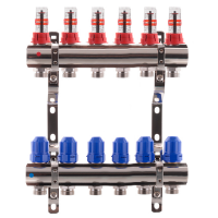 Коллекторный блок с расходомерами KOER KR.1110-06 1”x6 WAYS (KR2643) Коллекторный блок с расходомерами KOER KR.1110-06 1”x6 WAYS (KR2643)