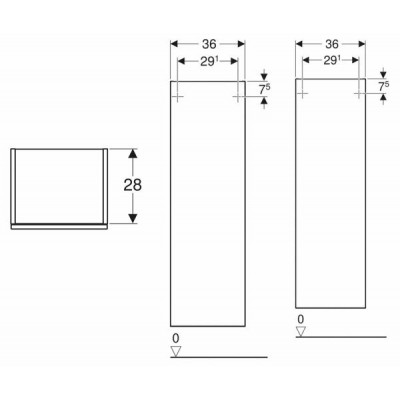 Пенал 36х118х29,9см Geberit SMYLE Square 500.361.00.1, белый глянец