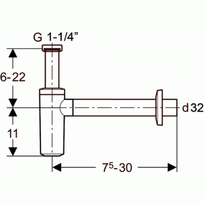 Сифон для умывальника GEBERIT 151.034.21.1, хром
