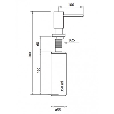 Дозатор для жидкого мыла Aquasanita DR-002, никель