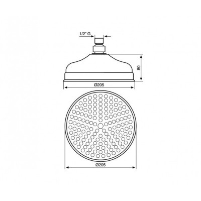 Лейка встроенная EMMEVI  LORD 200mm бронза CO0655ВR