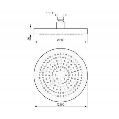 Лейка встроенная EMMEVI LONDON 200mm CO0662CR Лейка встроенная EMMEVI LONDON 200mm CO0662CR