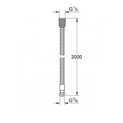 Шланг для выдвижной лейки BOSSINI 200 см 1/2-3/8 М-М А02047