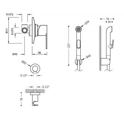 Гигиенический душ TRES BM 01717712+29995001+20518201