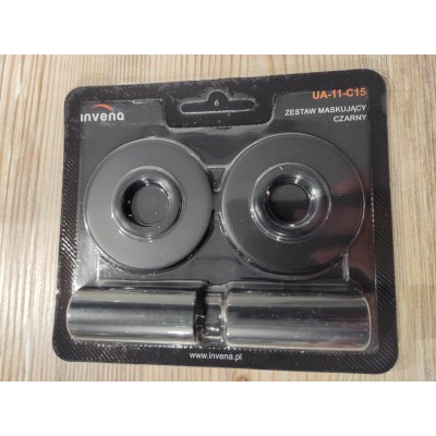 Набір для радіаторних кранів Invena UA-11-C15 (розети + гільзи) , чорний Набір для радіаторних кранів Invena UA-11-C15 (розети + гільзи) , чорний