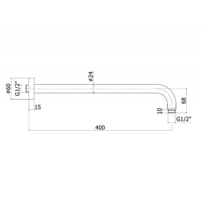 Кронштейн для лейки 40 см PAFFONI ROCK ZSOF034NO