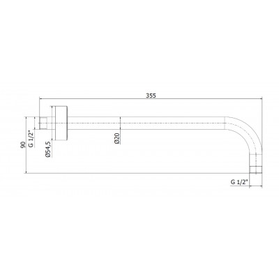 Трубка для подключения верхнего душа GENEBRE Oslo Black (B6411341) Трубка для подключения верхнего душа GENEBRE Oslo Black (B6411341)