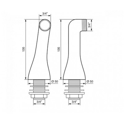 Уголки EMMEVI на ванну L140 золото (пара) CO2849ВR