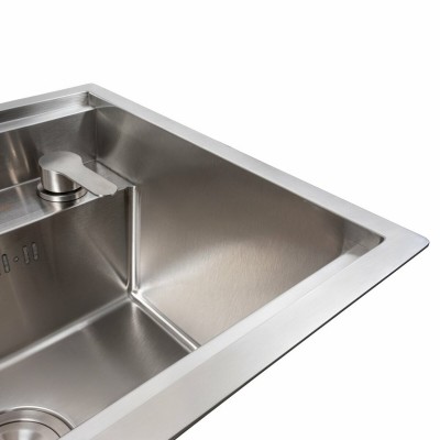 Кухонная мойка скрытая нержавейка Platinum Handmade CM 47*38 + смеситель
