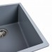 Гранитная мойка для кухни Platinum 4040 RUBA матовый серый металлик
