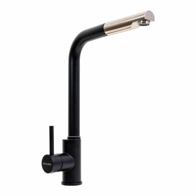 Смеситель кухонный с выдвижной лейкой VALESO Q411B Черный матовый