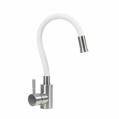 Смеситель для кухни Valeso KT91, белый/гибкий