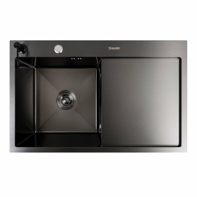 Кухонная мойка Valeso Handmade CM 78*50 L черная PVD (круглый сифон 3,0/0,8)