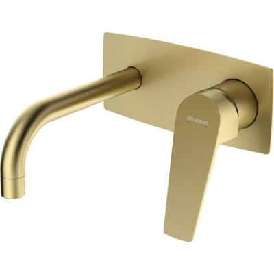 Смеситель для раковины скрытого монтажа с изливом 16 см GENEBRE KLOE Brushed Gold матовое золото 69131345166